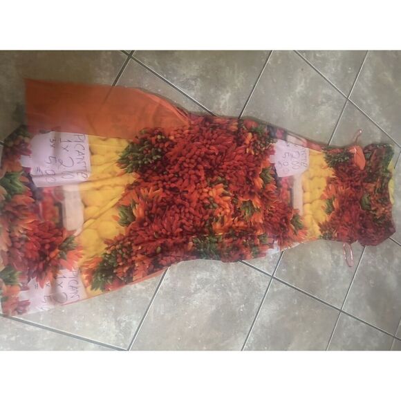 NWT Zara M Long Printed Tissue Dress Stretch - Picture 11 of 11